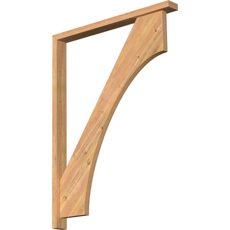 Ekena Millwork Westlake Block Smooth Bracket w/ Offset Brace, Western Red Cedar, 3 1/2"W x 36"D x 48"H BKT0402X36X48WTL05SWR